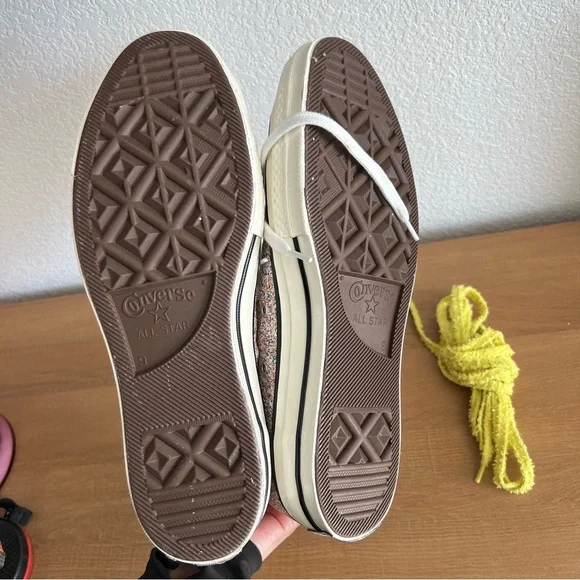 JW Anderson Converse Chuck 70 Hi Glitter Pack Sneakers Mens 9 Women’s 11 - Picture 4 of 9